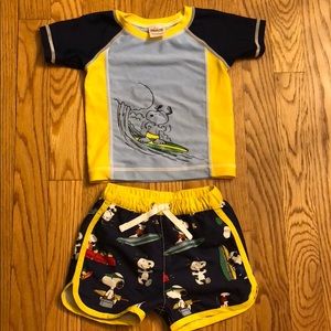 ‼️1 LEFT! Peanuts-Hanna Andersson toddler swim set